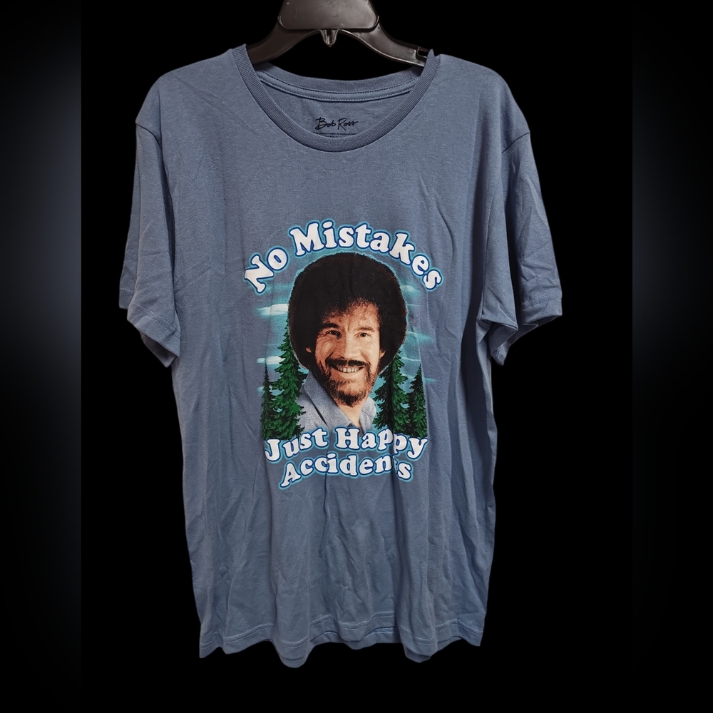 Bob Ross Gray Graphic Tee